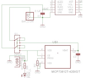 The schematic with the MCP73812T-420I/OT